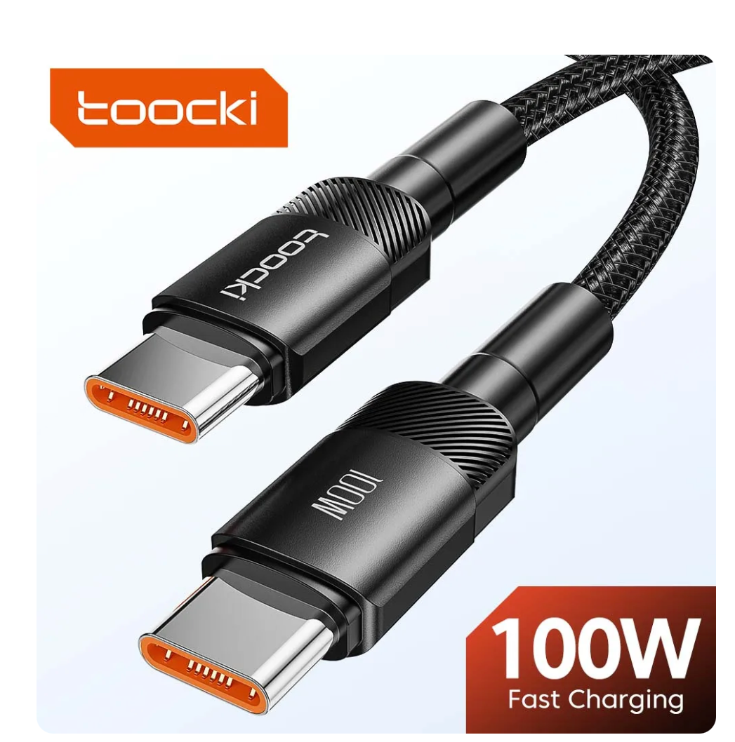 Toocki 100W Type C to USB C Cable PD 3.0 Quick Charge 4.0 Fast Charging Type C to Type C for iPhone 15 Macbook Samsung Xiaomi