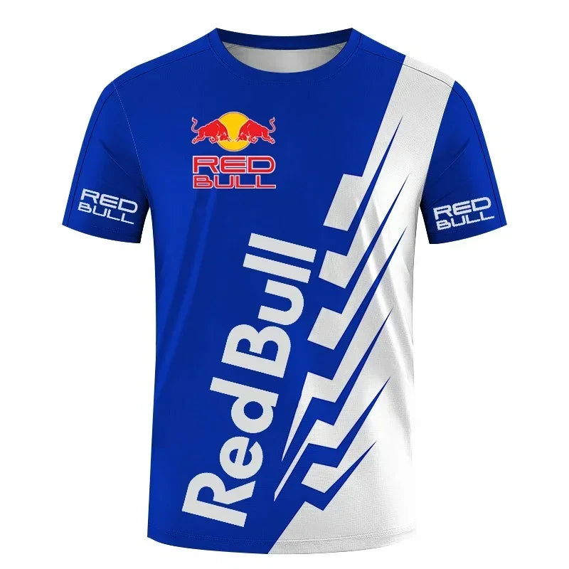 New Red Bull Racing T-Shirt Men'S Sports Round Neck T-Shirt Red Bull 3D Printed Motorcycle Racing Suit Casual Oversized Top