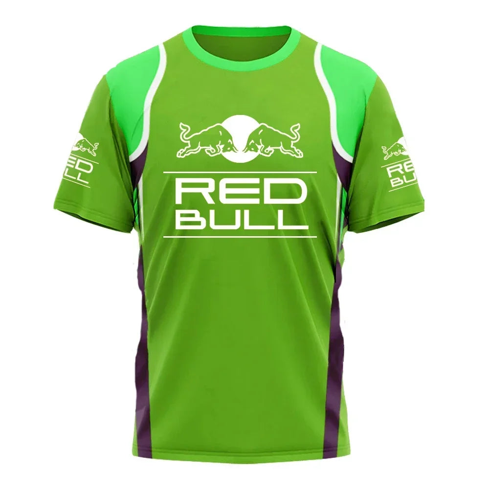 New Red Bull Racing T-Shirt Men'S Sports Round Neck T-Shirt Red Bull 3D Printed Motorcycle Racing Suit Casual Oversized Top