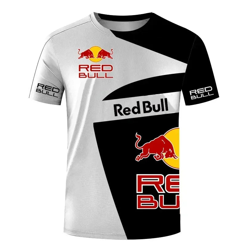 New Red Bull Racing T-Shirt Men'S Sports Round Neck T-Shirt Red Bull 3D Printed Motorcycle Racing Suit Casual Oversized Top
